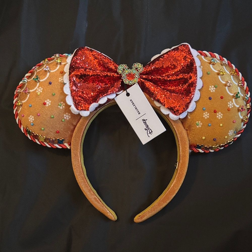 Disney 2024 gingerbread Red and Gold Minnie Mouse Ears